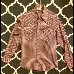 Vintage snap button plaid shirt